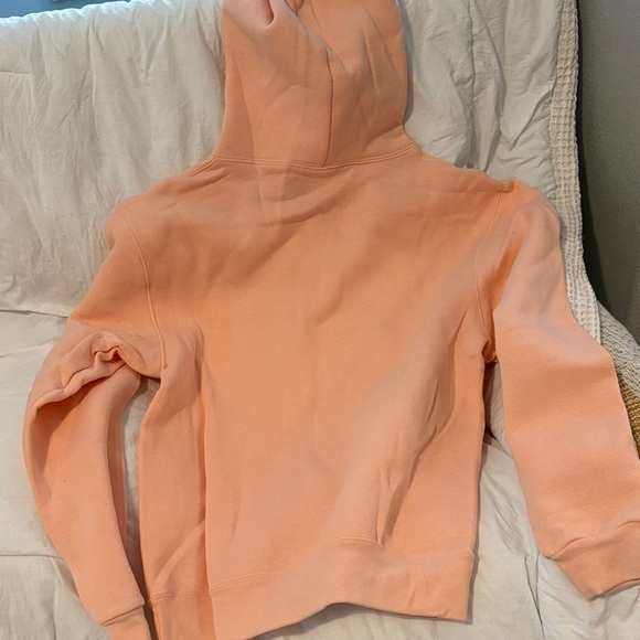 Comfort Colors Peach Hoodie with Pink Graphic - Picture 4 of 4